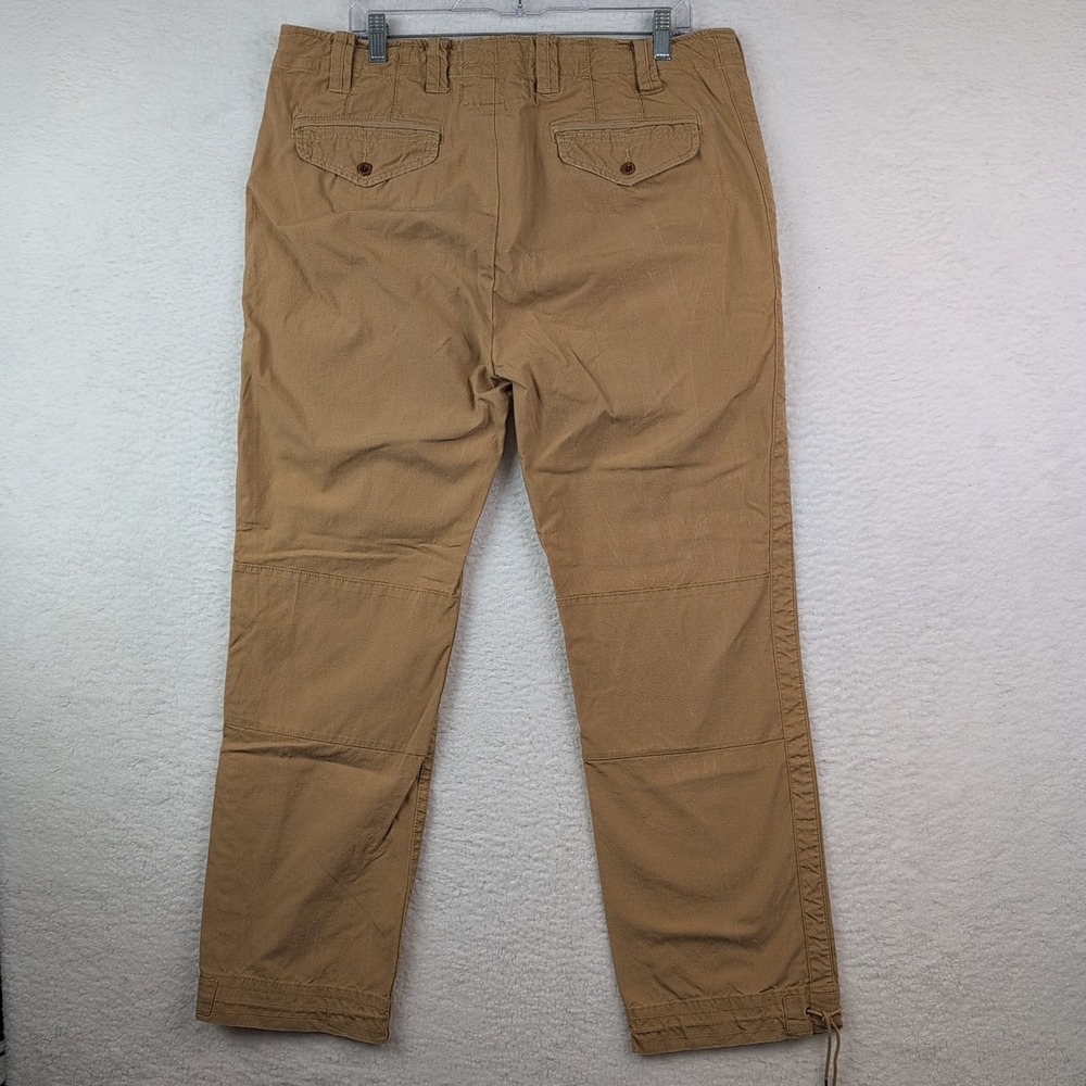 VTG Polo Ralph Lauren Bleecker Pants Men's 36x30 Tan Paratrooper Cargo Cinch - Picture 6 of 11